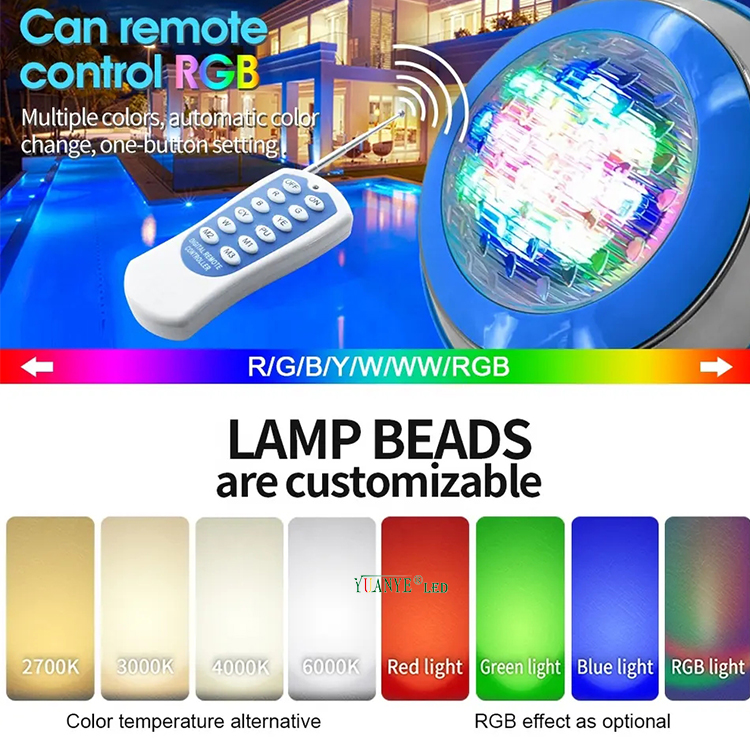 Yuanyeled - Luz de piscina de natación IP68 24W RGB CCT DC12V Miboxer Controlador Compatible YY -YCD 8