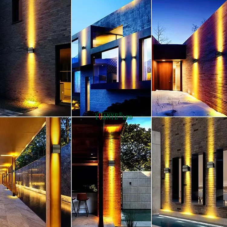 Yuanyeled-Switch Outdoor Wall Garden AC85-265V Lâmpada de parede Twin Head 8W 27W 48W Solaire Exterieur YY-BDS022 10