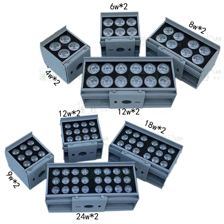 Yuanyeled-Switch Outdoor Wall Garden AC85-265V Lâmpada de parede Twin Head 8W 27W 48W Solaire Exterieur YY-BDS022 8