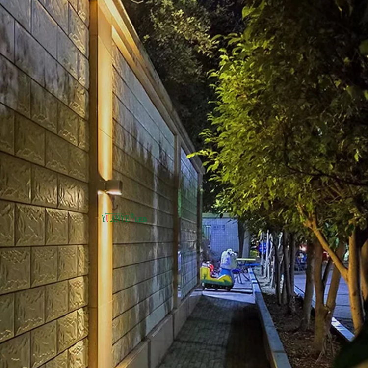 Yuanyeled-Switch Outdoor Wall Garden AC85-265V Lâmpada de parede Twin Head 8W 27W 48W Solaire Exterieur YY-BDS022 11