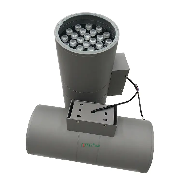 Yuanyeled-Double Head LED Wall Light 12*2w 24w Up and Down Anti-Glare untuk halaman yy-bdr001 1