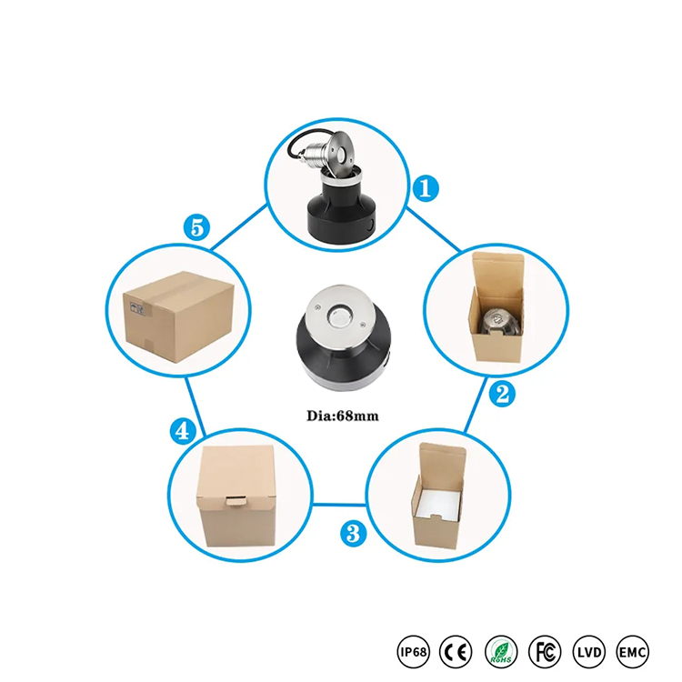 YuanyEled - Luces de piscina empotrada IP68 DC12V 316 ACERO INOXIDABLE DIA 68 mm 2W 3W Control wifi para proyecto comercial YY -YCD 10