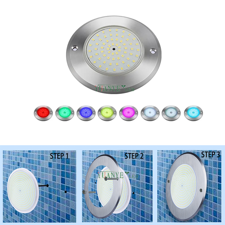 Lampu Kolam Renang Slim Underwater 316 Stainless Steel IP68 DMX512 DC 12V Fountain Lights Yy-Ycda Yuanyeled 9