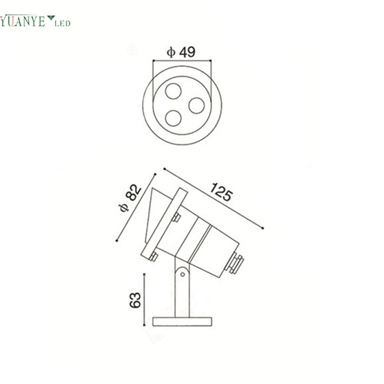 Yuanyeled - Luces de inundación submarina marina al aire libre Dimmable DM 12V 3W Surface montado yy -sdte 9