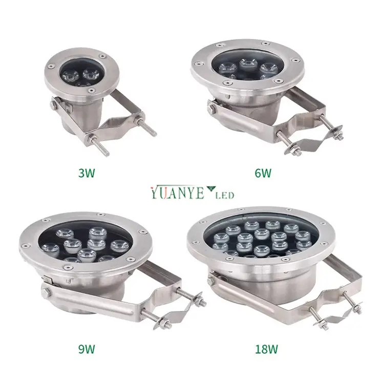 Yuanyeled - LED HOT LED sous-marine Lumière en acier inoxydable 12W 18W 21W Pool de natation lmap finition argentée yy-sdtk 1
