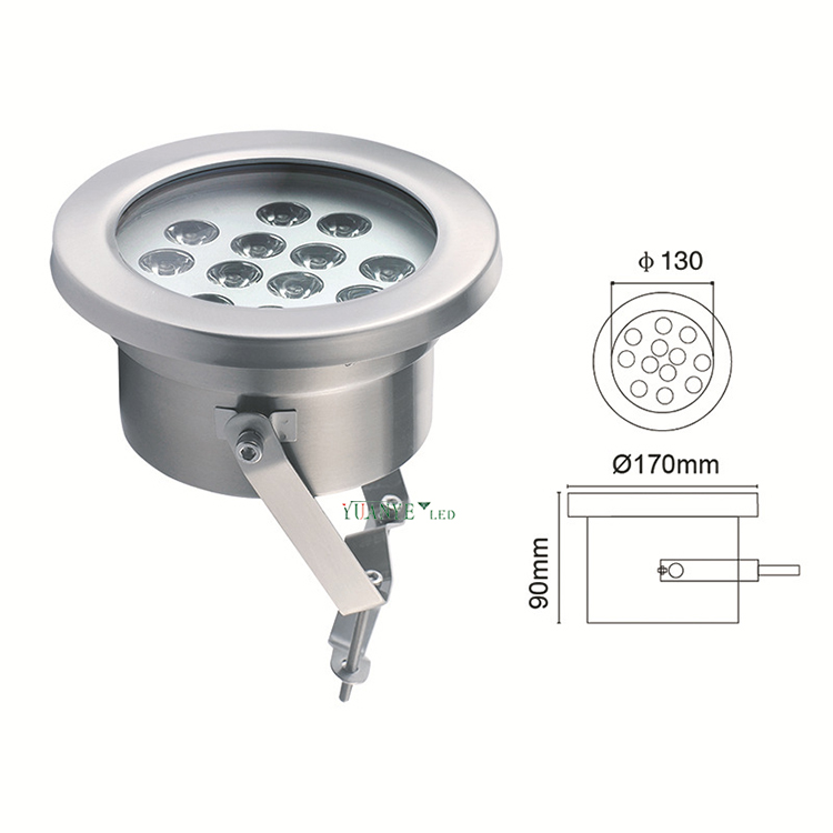 Yuanyeled - LED HOT LED sous-marine Lumière en acier inoxydable 12W 18W 21W Pool de natation lmap finition argentée yy-sdtk 9