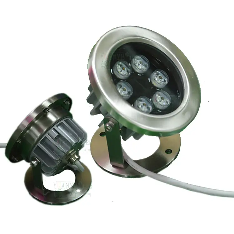 YUANYELED -12W 표면 장착 IP68 10W 실버 쉘 12V 원격 방수 IP68 RGB 수영장 조명 수중 LED 광고. n 반복 제품 1