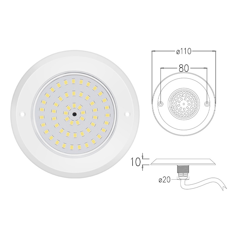 Dancing Luces de piscina submarina Dancing DC12V Luz de fiesta 7.5 mm ABS delgada Zigbee3.0 yy-YCDC 9