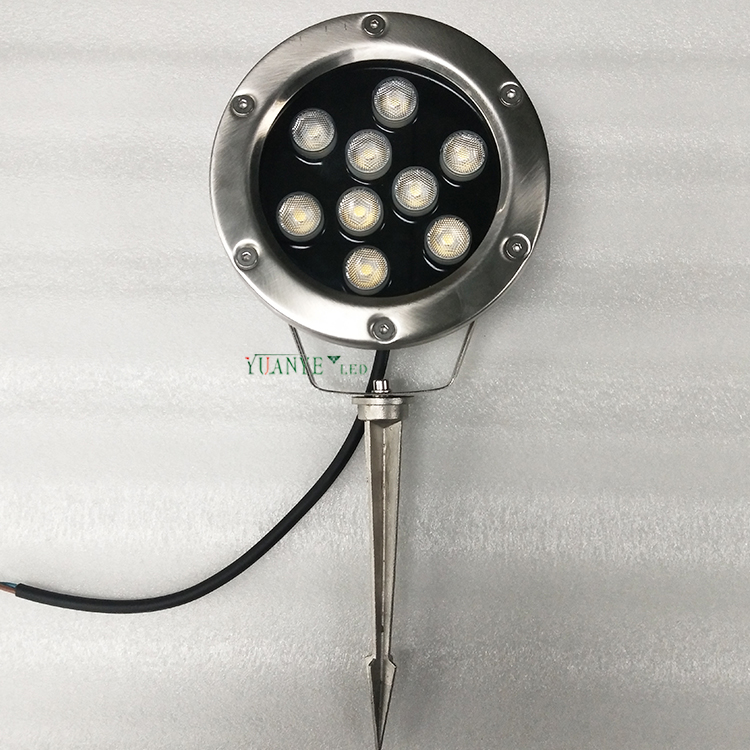 YuAnyELED-GARDEN LEDスパイクライト9W 2700K 3000K RGBW DMMER DMX512 IP68ヴィラコートヤードYY-TG2S用防水 9