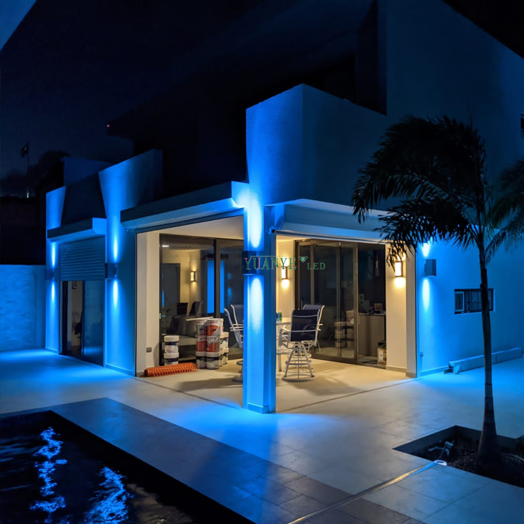 yuanyeled - adressierbares RGB -LED -Wandlampenpixel Licht 30W 42W IP66 Zigbee Single Head AD. n Wiederholungsprodukt 11