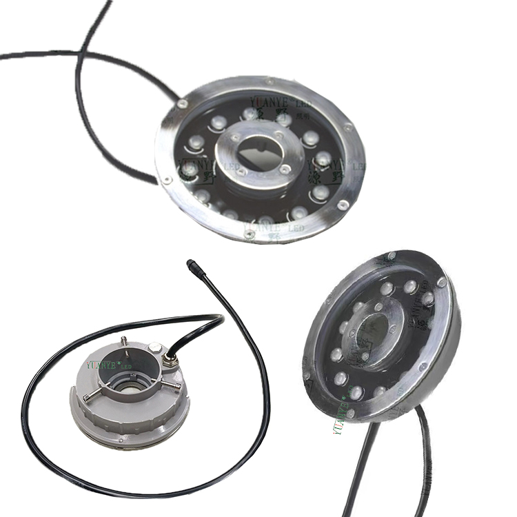 Yuanyeled - illuminazione a fontana professionale 12 LED in acciaio inossidabile n lampada per corpo in alluminio DMX512 AD. N Ripeti il prodotto 8