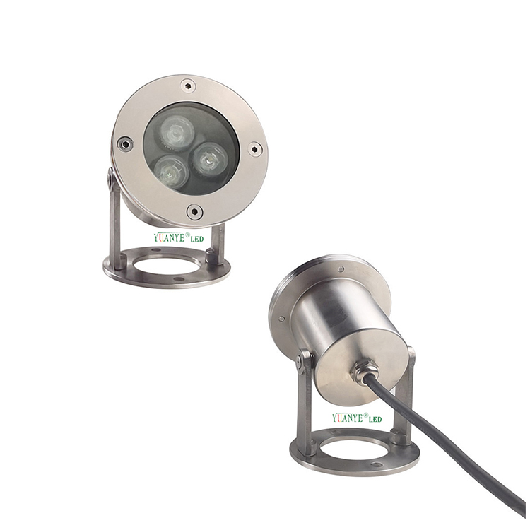 Yuanyeled - Refletor submersível redondo de aço inoxidável à prova d'água para piscina, 6W RGBW 6000K DC 12V 24V, modelo YY-SDTS, com tecnologia DMX512. 1