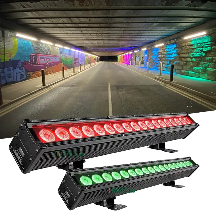 Eksterior tahan cuaca RGBW 4in1 LED Wall Wash Bar Light IP65 Linear Fasade Lansekap Luar Proyek Luar Ruang Lighting YY-XQ97111 1