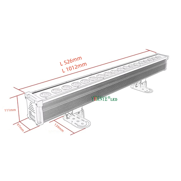 Extérieur résidant aux intempéries RGBW 4IN1 LED MUR LET LAGE LETURE IP65 FALADE LINÉAR97111 8