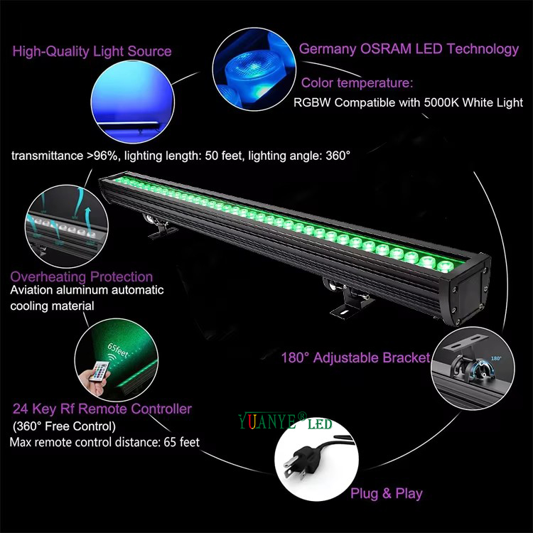 Attraktive Preis Wandscheibe Lampe DMX wasserdichte Fernbedienung Aluminiumbeleuchtung eingebauter Controller YY-XQ8870 9