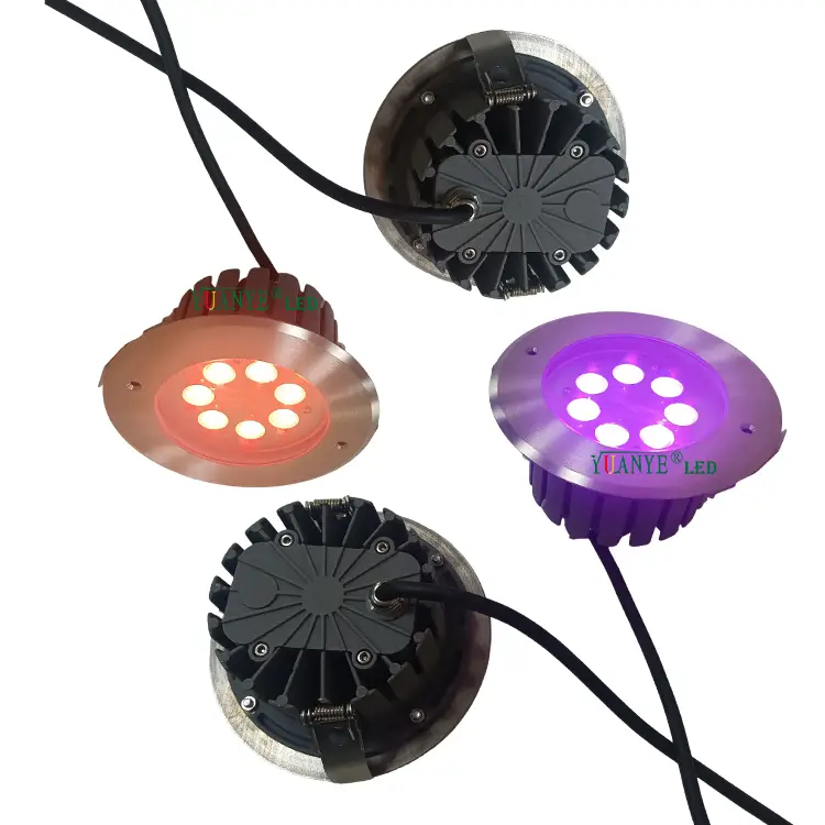 Yuanyeled Led Underground Paving Light Rgb Rgbw App Tuya Dmx512 Control 7Leds Recessed 3W 24W 60W YY-DMR020 1