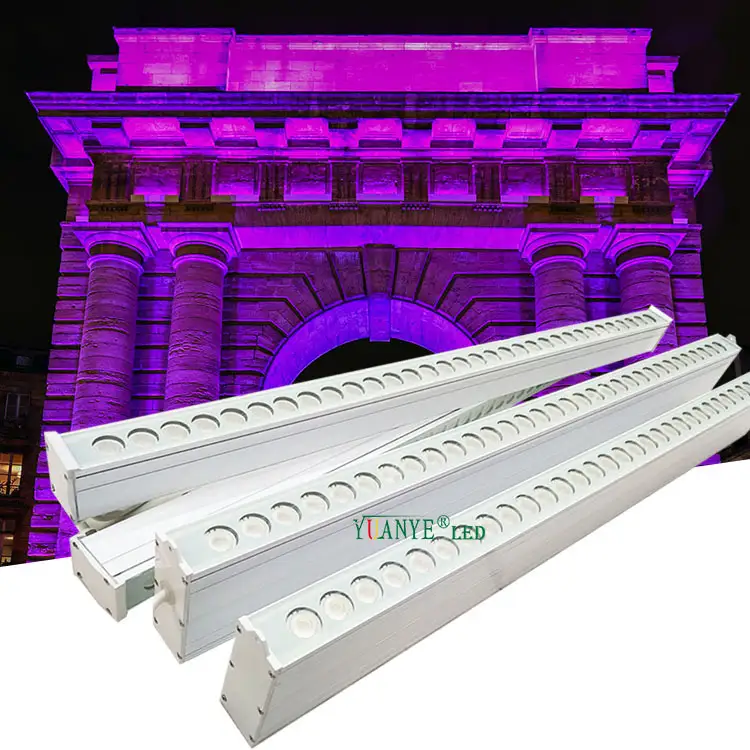 36W 54W 90W 100W Outdoor Linear Wall Washer Bar Building Facade Lighting Aluminum Suspended Dc24V Ac220V 1YY-XQ40104 1