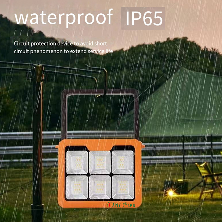 最高品質のポータブルLEDソーラーフラッドライト充電式Bluetooth IP65バッテリー付きキャンプライト240 12