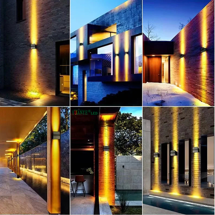Yuanyeled-LED LED Twin Head Wall Light 8W 12W 16W 18W 24W 36W 48W Anti-Glare Waterproof untuk Bangunan YY-BDS022 11