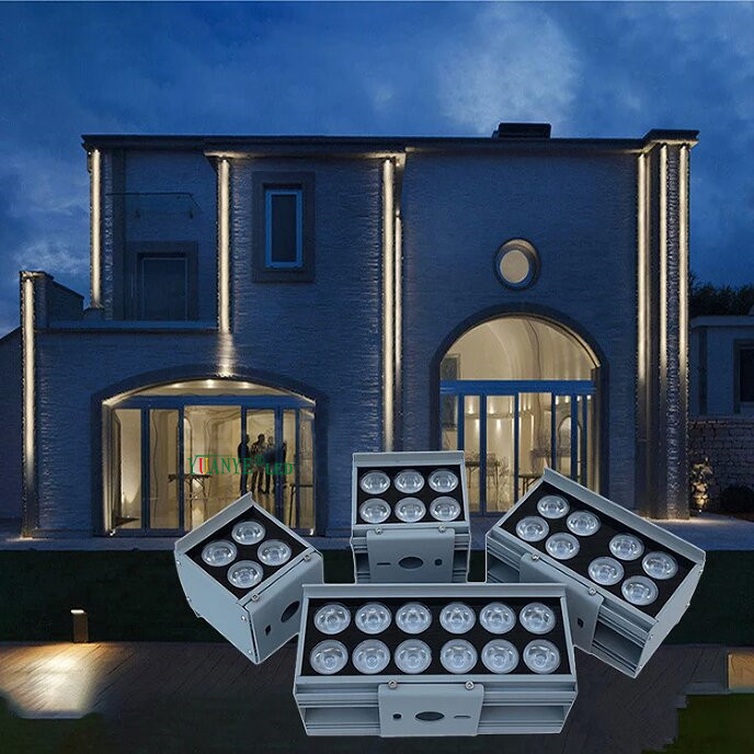 Yuanyeled-LED LED Twin Head Wall Light 8W 12W 16W 18W 24W 36W 48W Anti-Glare Waterproof untuk Bangunan YY-BDS022 12