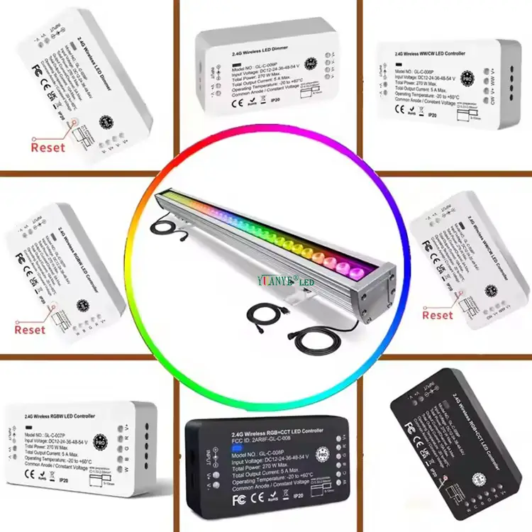 2ft 3ft 4ft 5ft 6ft 6ft LED 벽 세탁기 DMX512 RGBW 스트로브 라이트 LED 벽 세탁등 앱 DALI RF 리모컨 YY-XQ8870 1