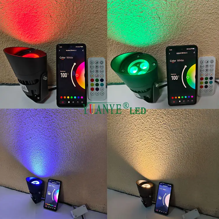 Luz de inundação LED Yuanyeled, branco quente, RGBW, controle remoto, vila americana, parque europeu, iluminação de palco, luzes de festa YY-TG6D 1