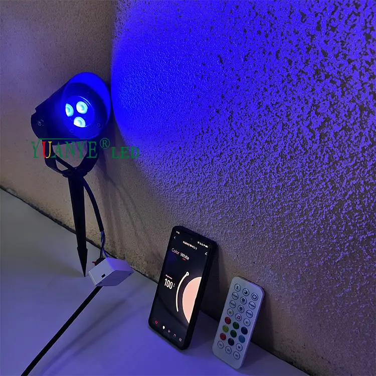 Yuanyeled - Lampada da esterno con picchetto RGBW PWM con telecomando per parcheggio comunitario YY-TG1F 1