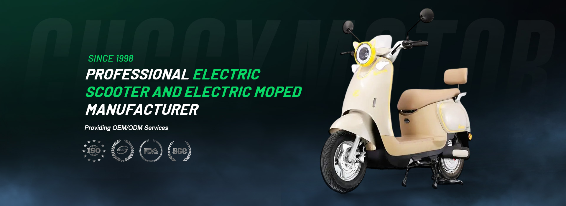Desde 2017 Fabricante de scooters e ciclomotores elétricos