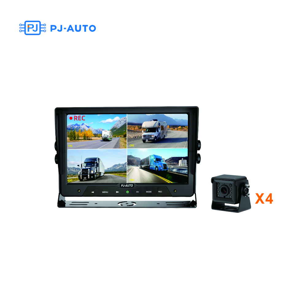 10,1-дюймовая 4-канальная система видеонаблюдения с ночным видением и видеорегистратором для грузовиков и автобусов. 1