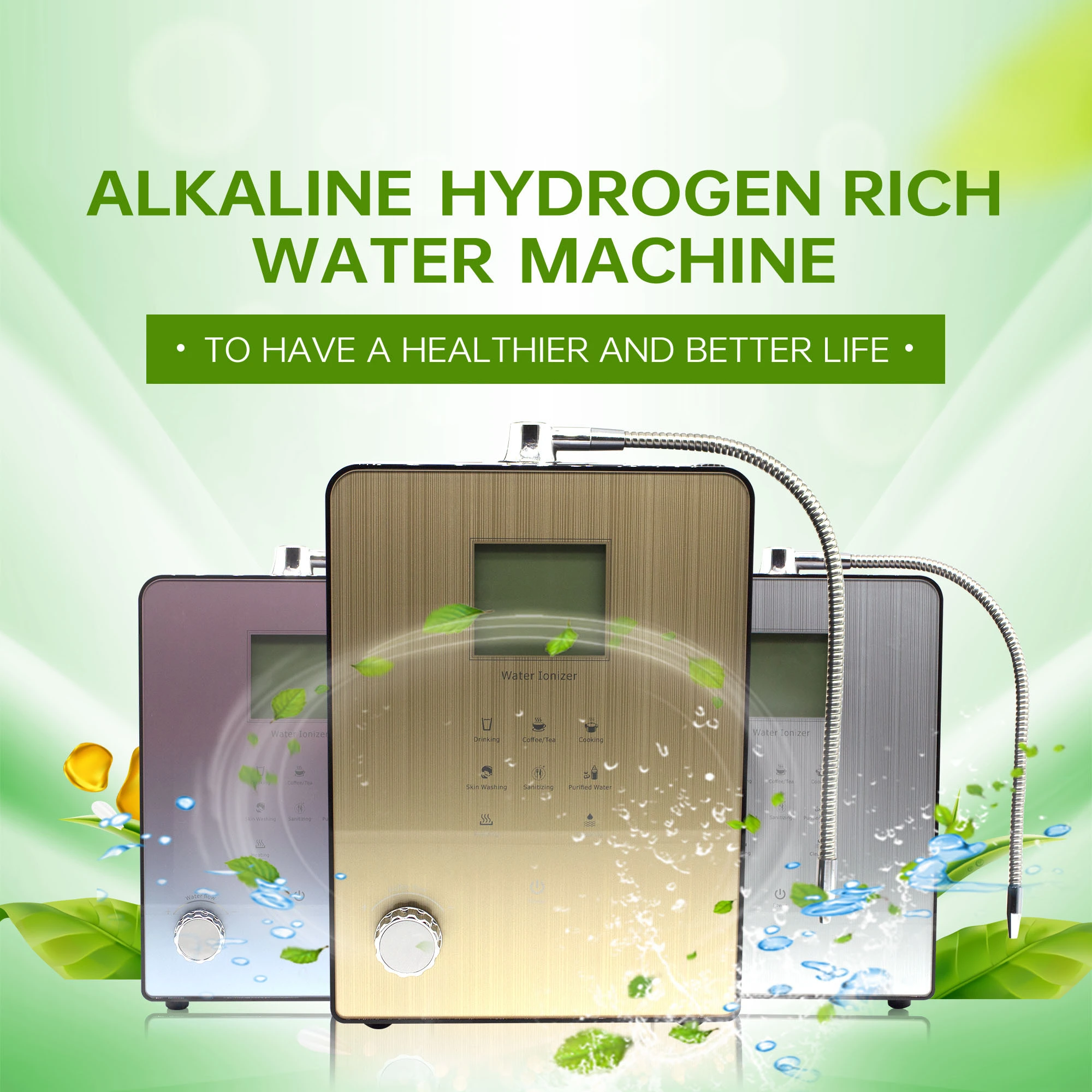 Alkaline Water Ionizer Hydrogen Water Generator Machine With 9 Plates 1