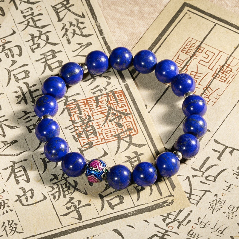 Lapis lazuli & cloisonné arvarmband deerwhisper qja250302 1