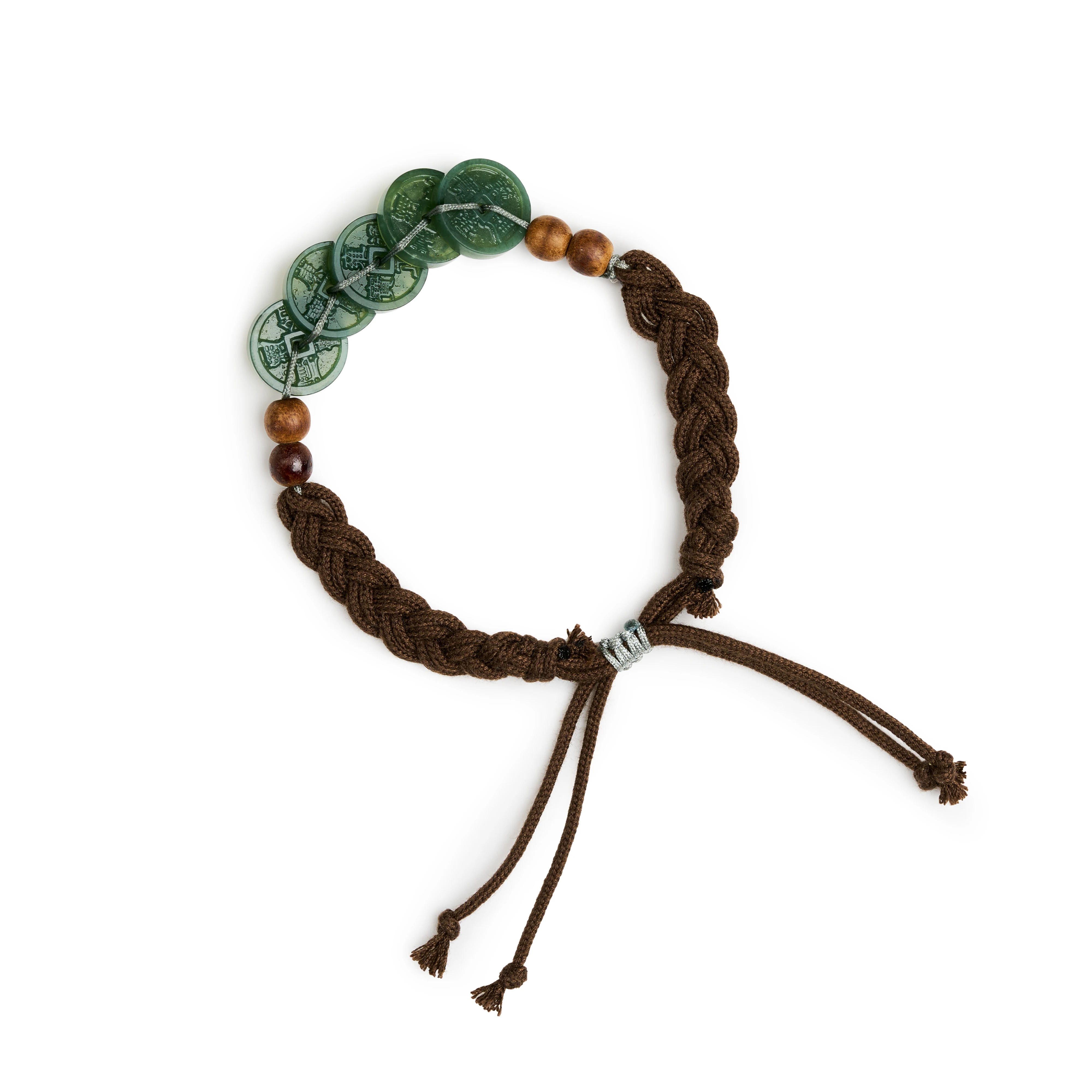 Groen rijm xiuyu jade gevlochten armband hertenwhisper
BSA250401 1