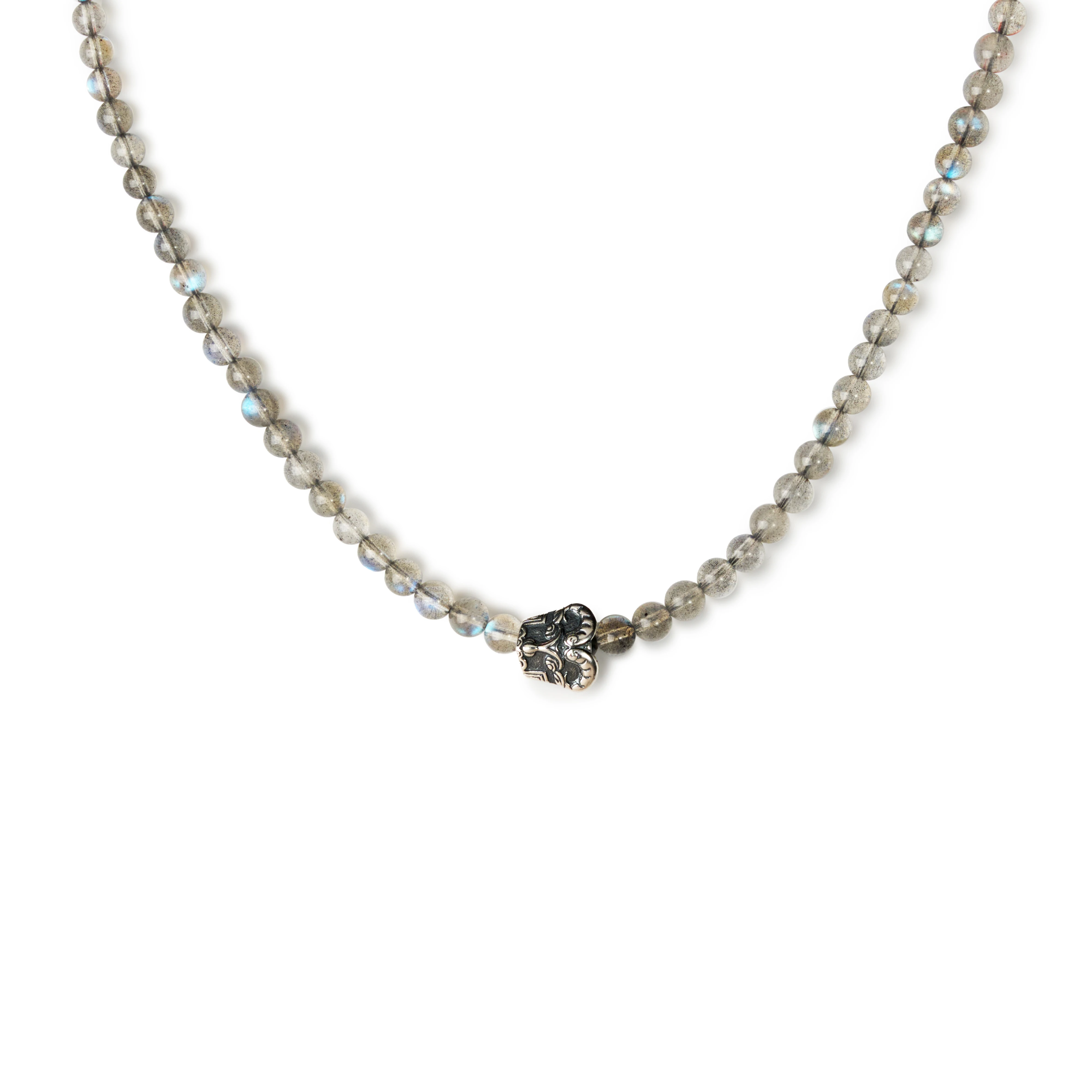 Gray Moonstone Rhyme Zun Halsband med forntida stil Deerwhisper Xla250405 1