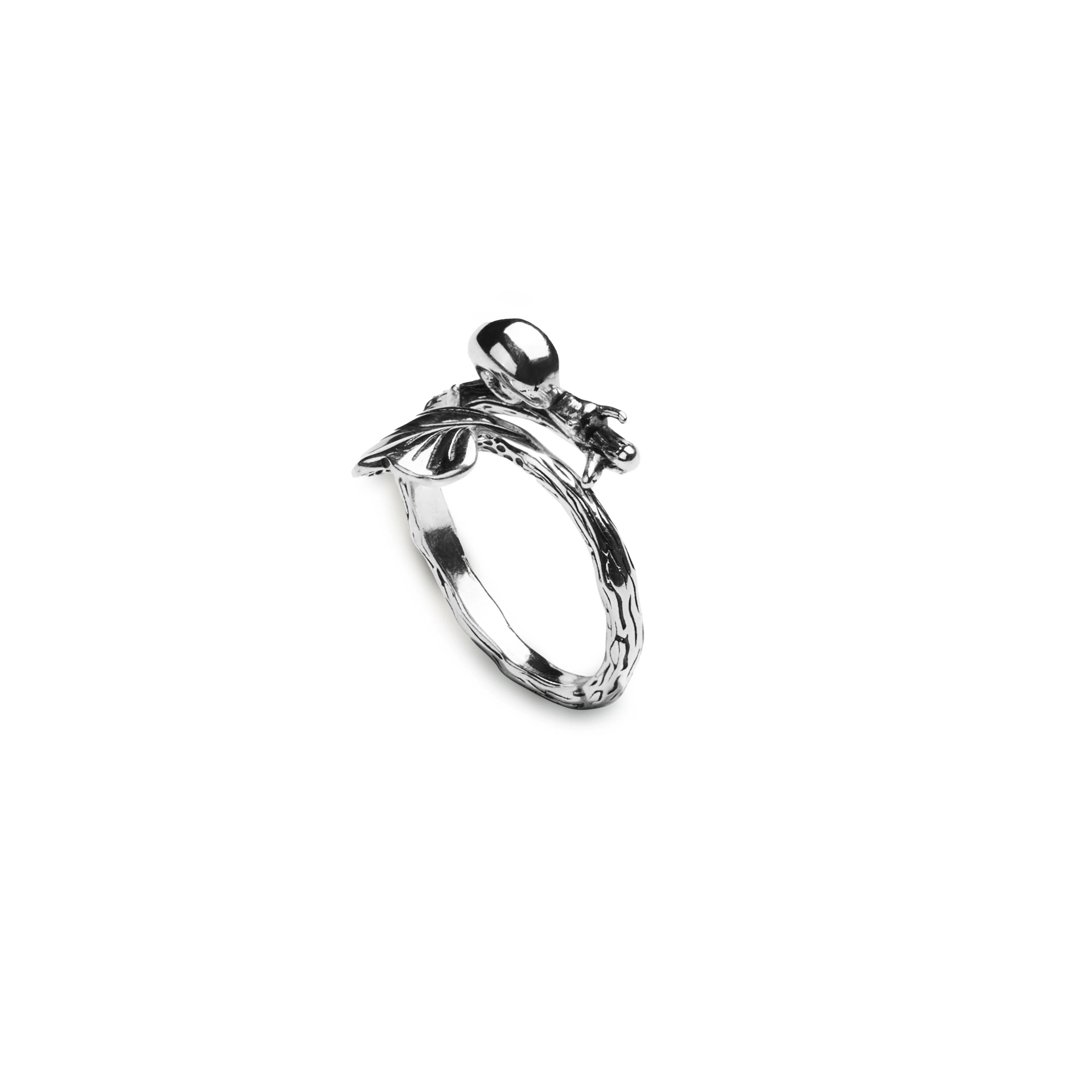 925 Sterling Silber Ginkgo Schneckenring Verstellbarer Deerwhisper Yla250405 1