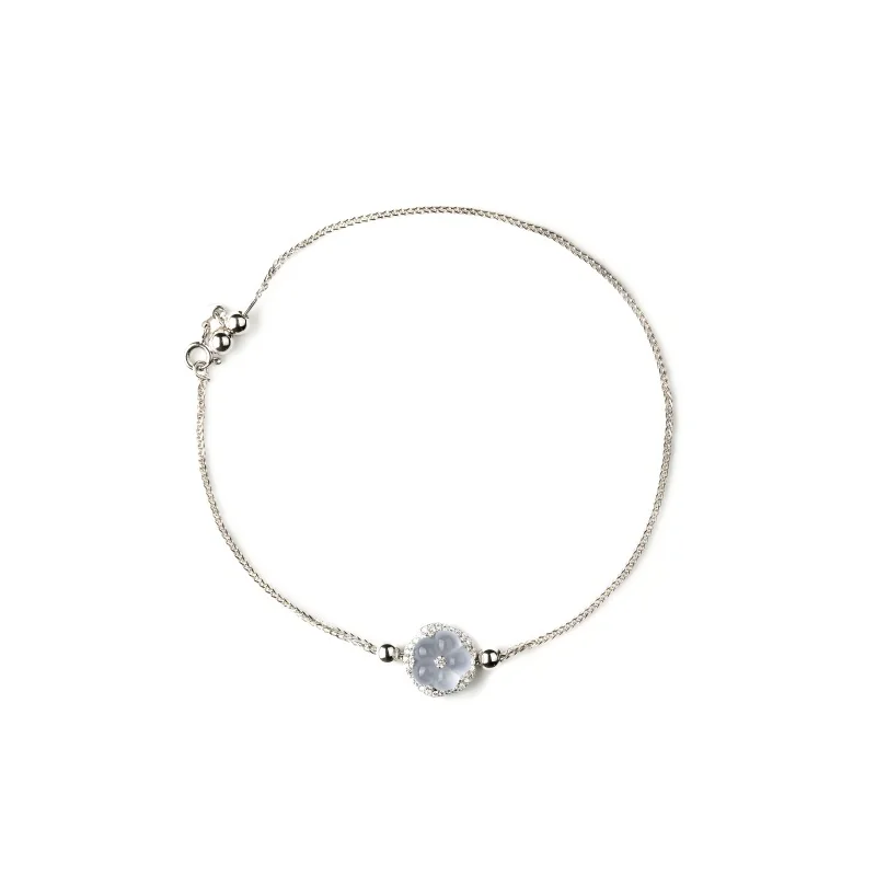 Deerwhisper Blue Agate Silver Bracelet MNA250602 1