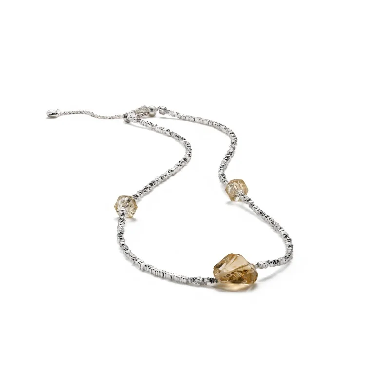 Deerwhisper Citrine Silver Necklace XLA250602 1