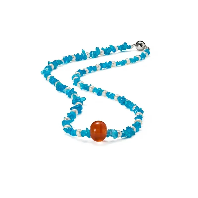 Deerwhisper Apatite Orange Agate Necklace XLA250603 1
