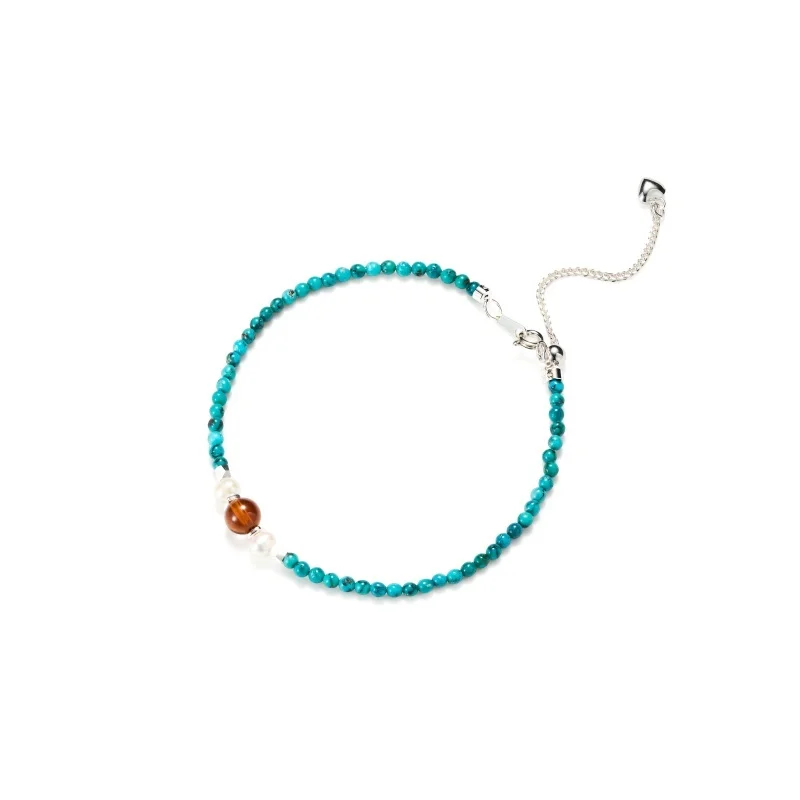 Deerwhisper Peacock Blue Turquoise & Bracelet Garnet LSA250604 1