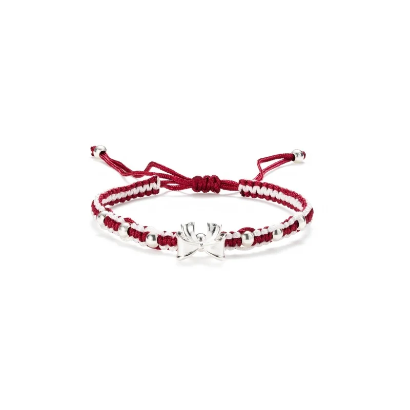 Cuerpo de ciervo 925 Pulsera de cuerda roja de Bowknot plateado Bas250702 1