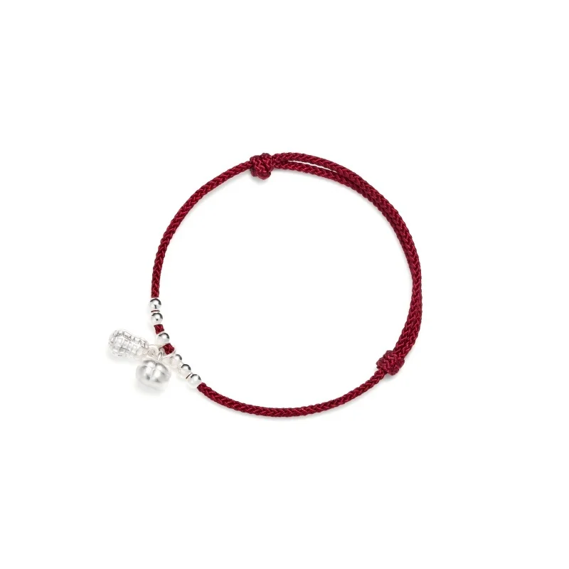 Deerwhisper 925 Silver Peanut Red String Bracelet Bas250703 1