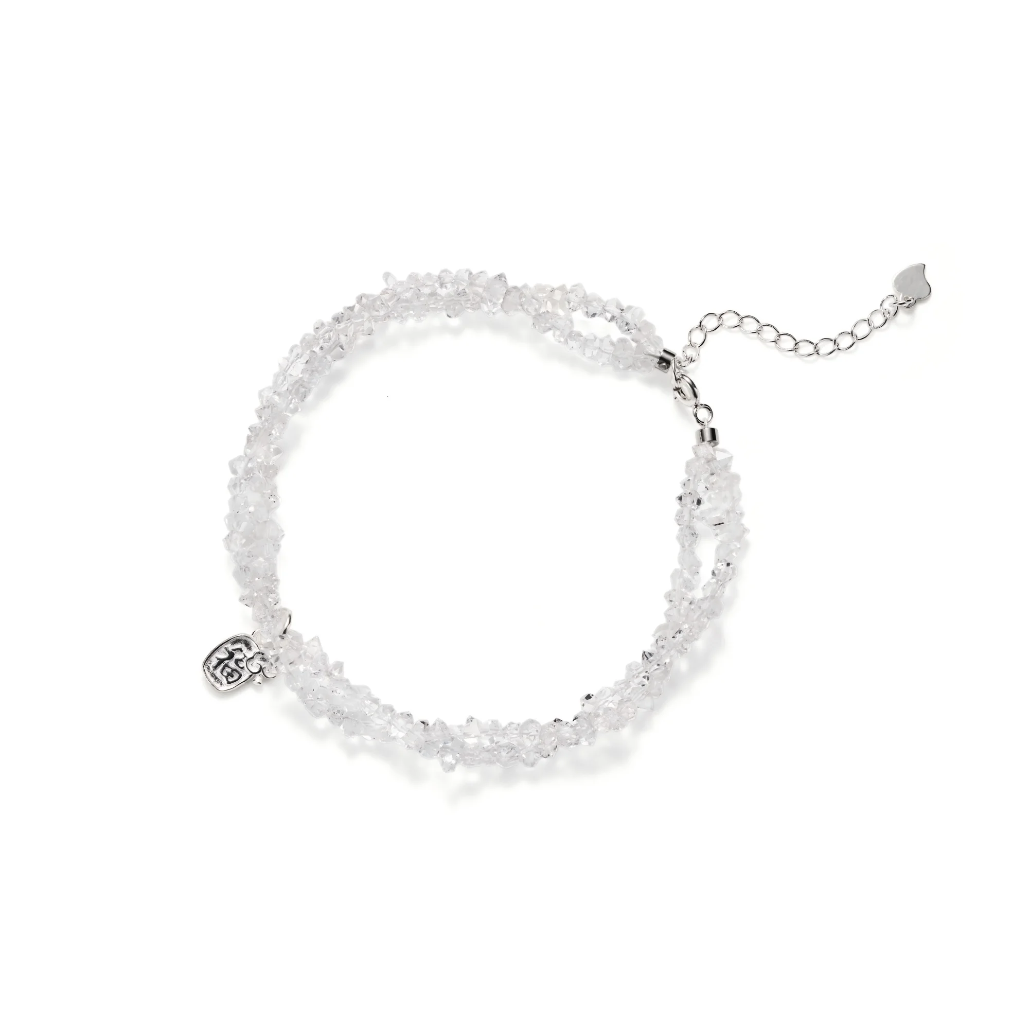 Deerwhisper 925 Silver dubbelskikt Herkimer Diamond Blessing Plack Armband Sja250711 1