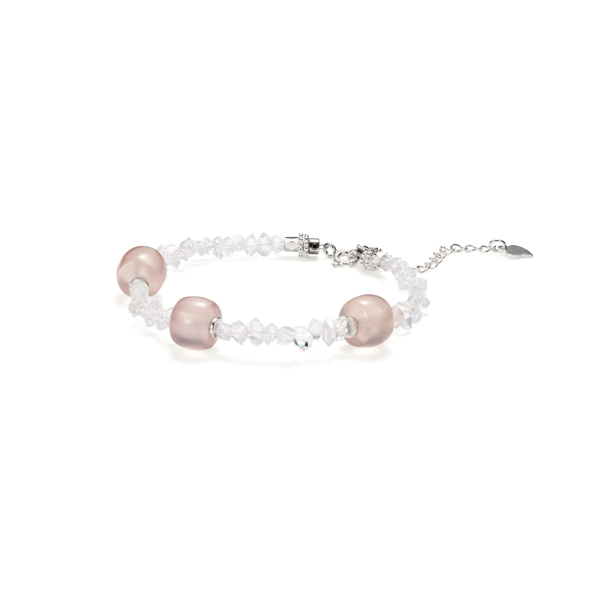 Deerwhisper Herkimer Diamond & rosa agatarmband Sja250712 1