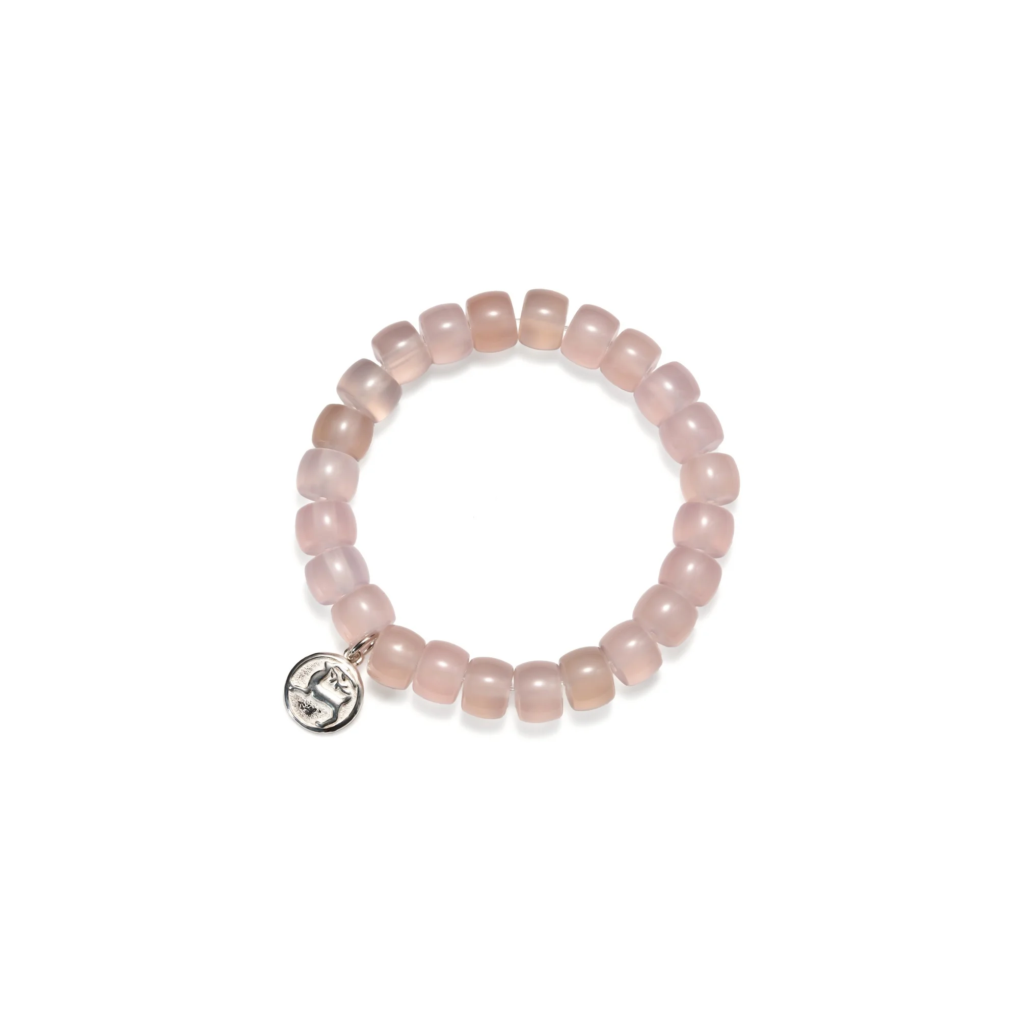 Deerwhisper Pink Agate 925 Silver Deer Tag Armband MNA140701 1