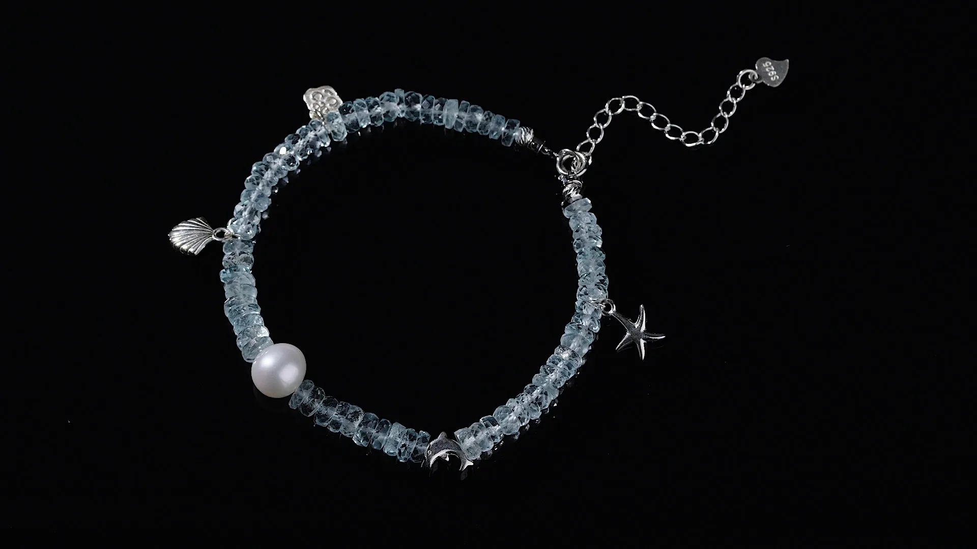 Deerwhisper 925 Silver Sea Style Aquamarine Armband Sja250704 1