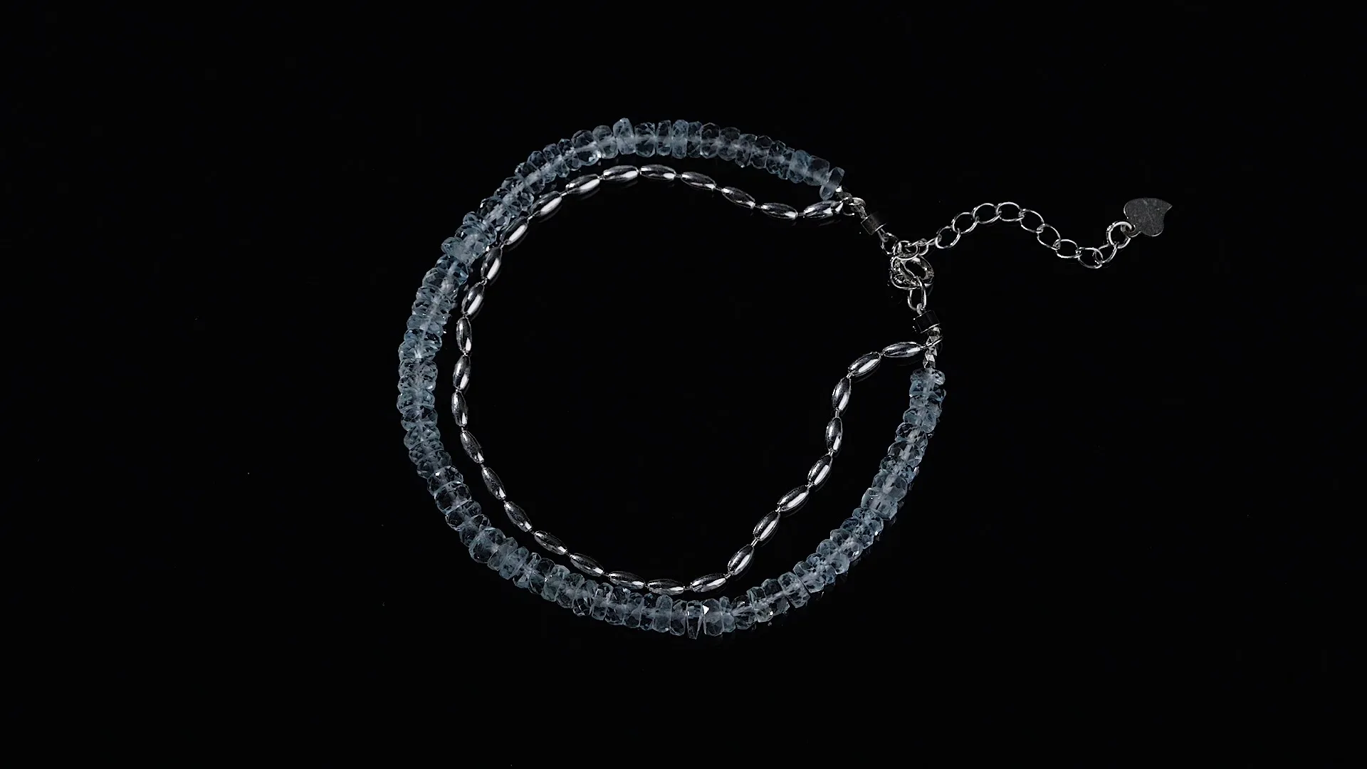 Deerwhisper Aquamarine Double Layer 925 Silver Chain Armband Sja250703 1