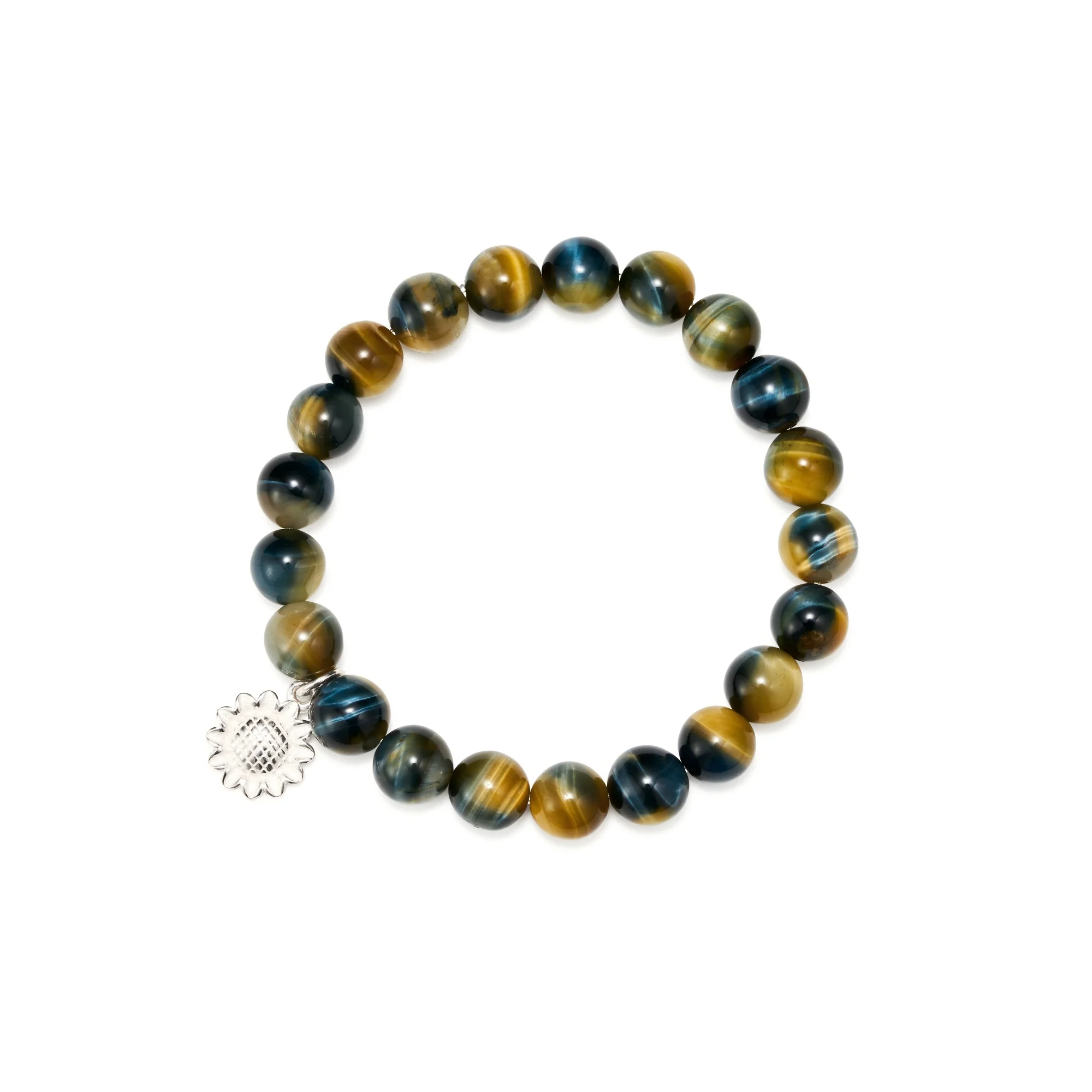 Deerwhisper 8mm Color Shift Tiger's Eye Beaded Bracelet YSA250701 1