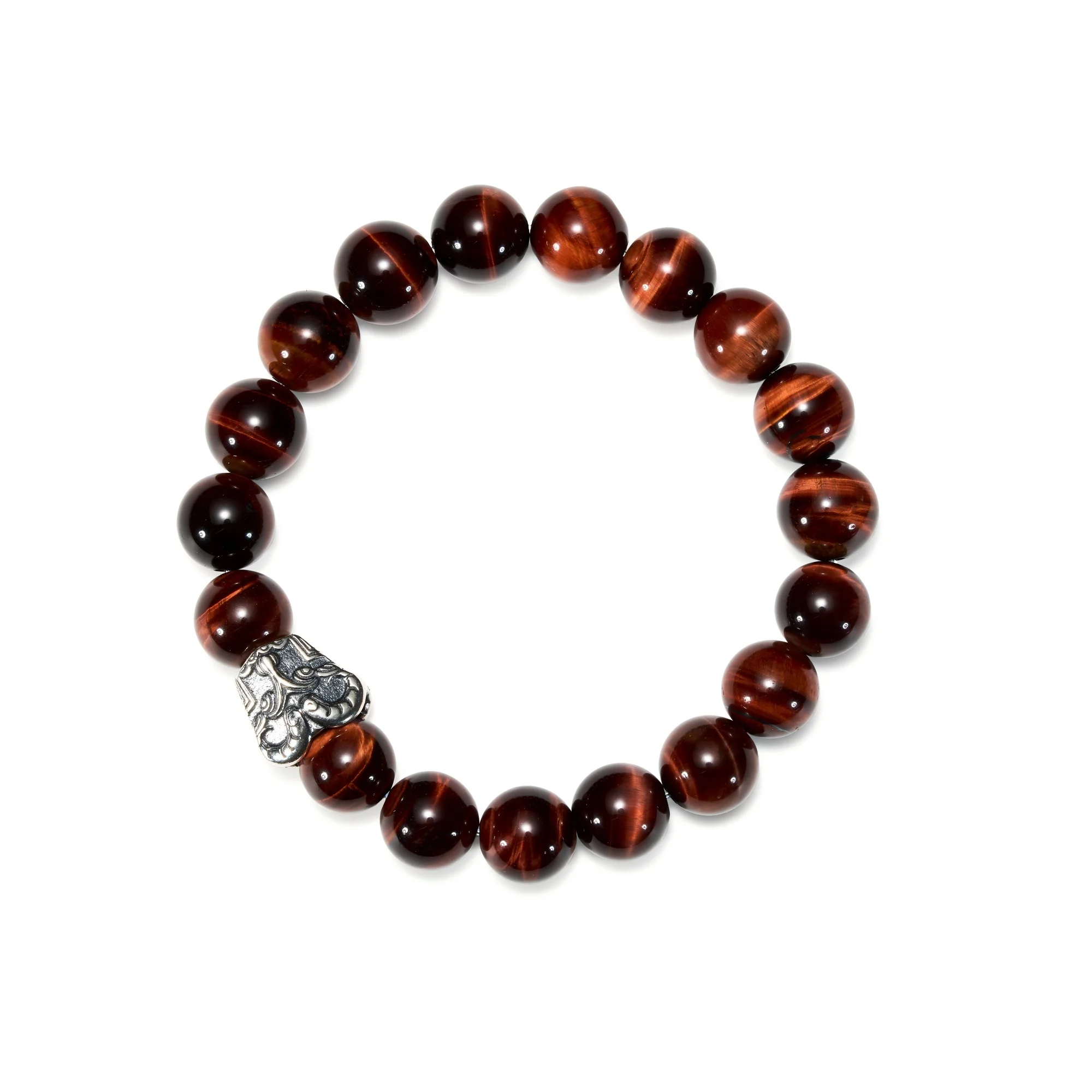Deerwhisper 10mm Red Tiger's Eye Beaded Bracelet YSA250703 1