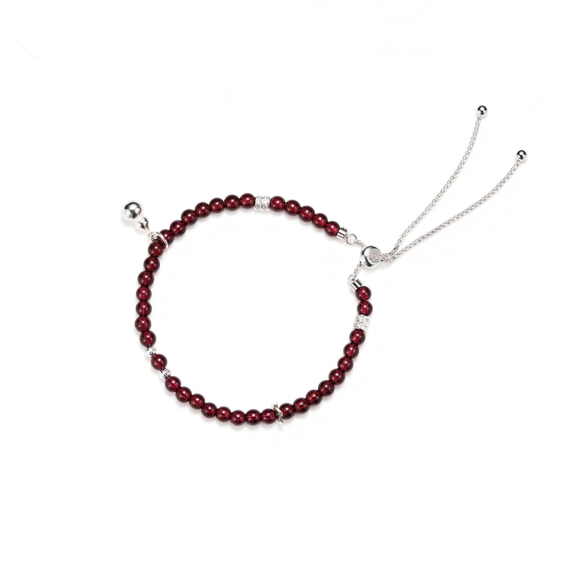 Deerwhisper Garnet Bracelet with Silver Accent & Slider Closure HTA250702 1