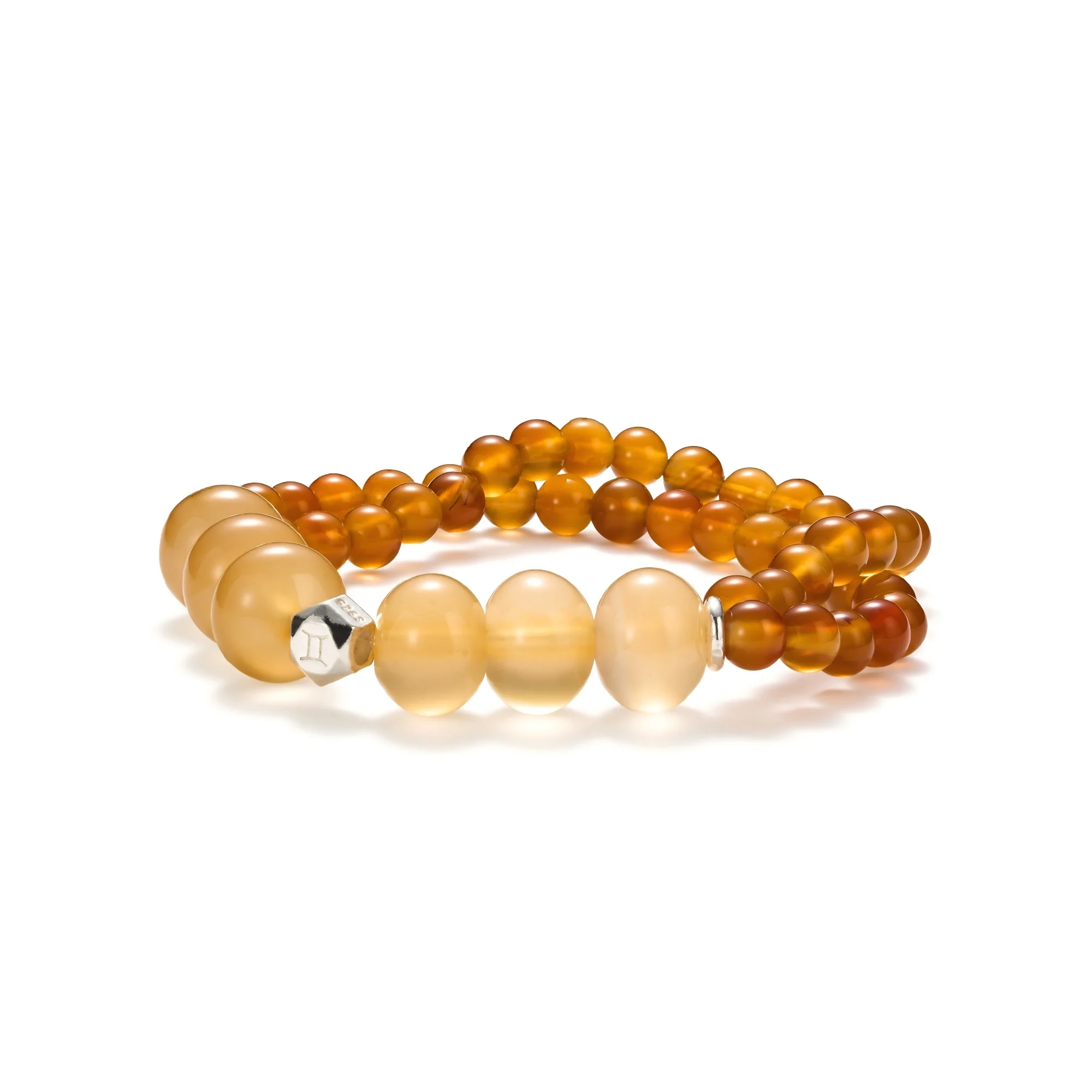 Deerwhisper Gemini・Yellow - Brown Agate Bracelet MNA250805 1