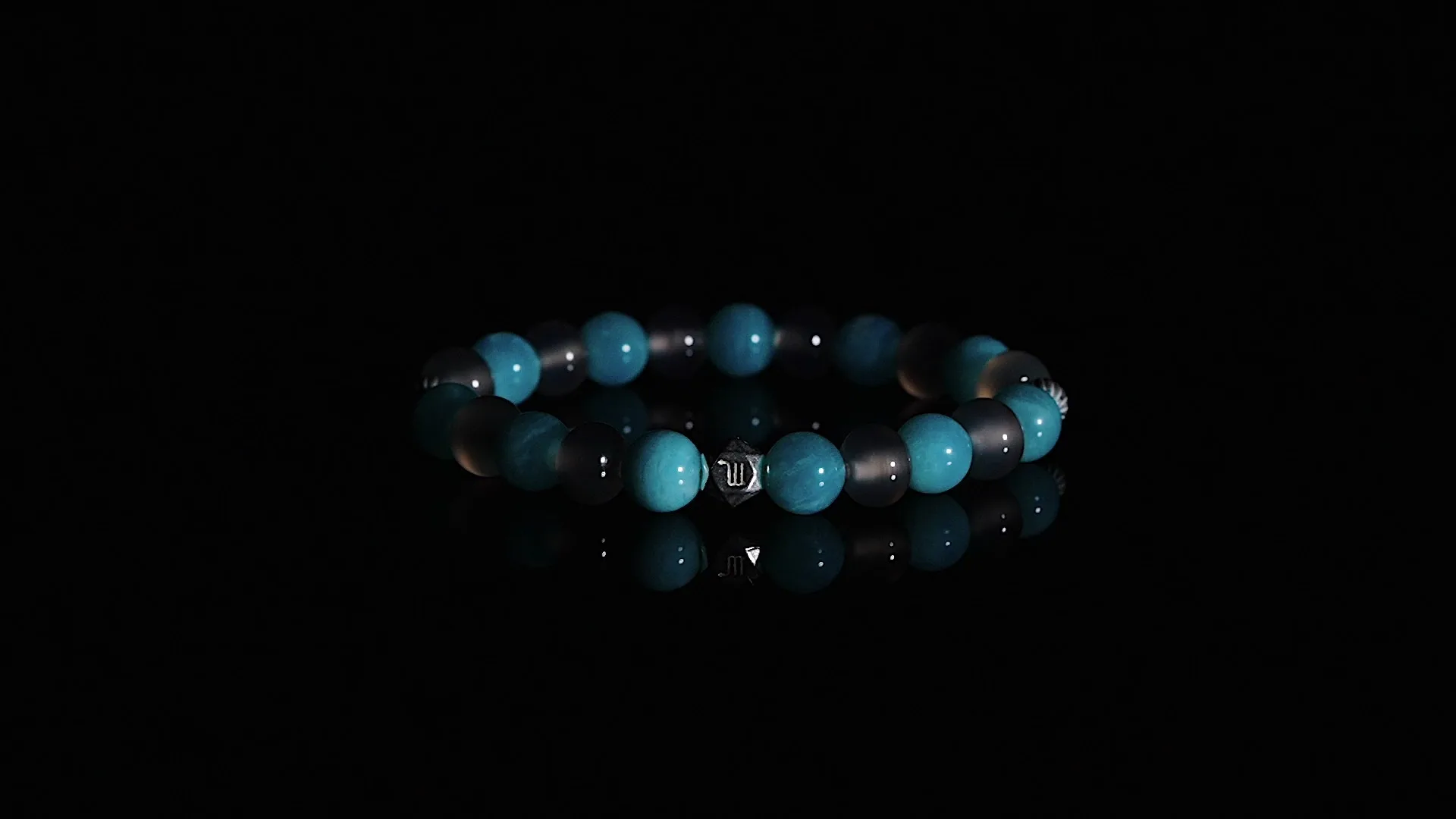 Deerwhisper Scorpio・Amazonite and Gray Agate Bracelet MNA250808 1